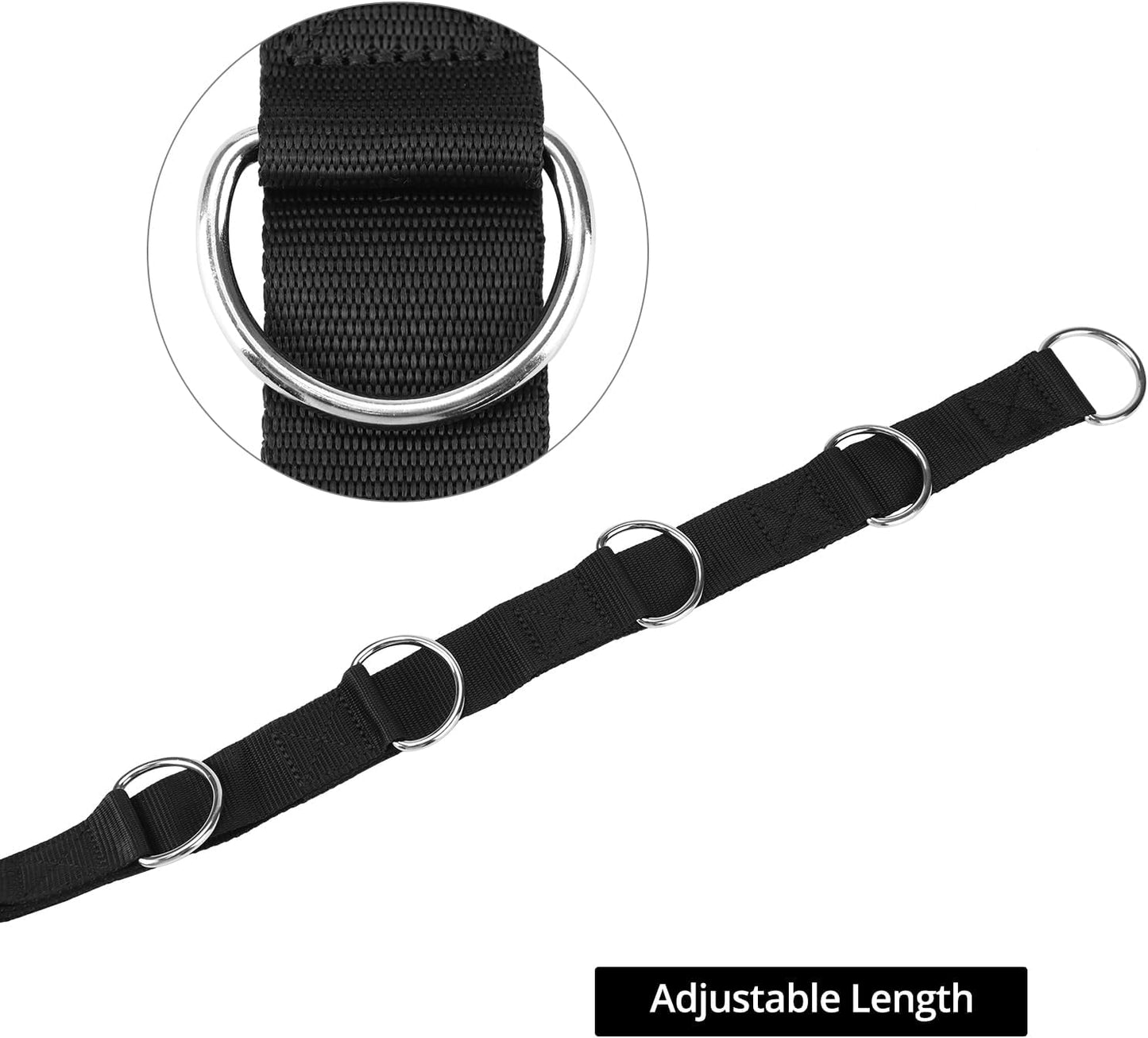 QWORK Fitness Metal Gym Handles - Heavy-Duty Adjustable D-Ring Buckles for Pulley Systems | Perfect for Shoulder, Biceps, and Triceps Exercises