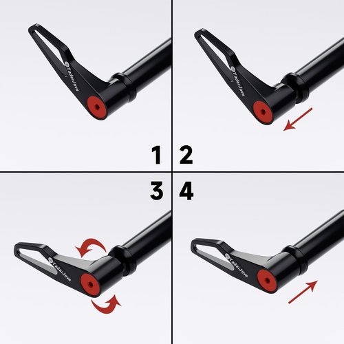 Thread Pitch 1.0mm Bicycle Hub Thru Axle Adapter Boost Forks Quick Release Thru Axle with Handle (12mm x 124mm Length)