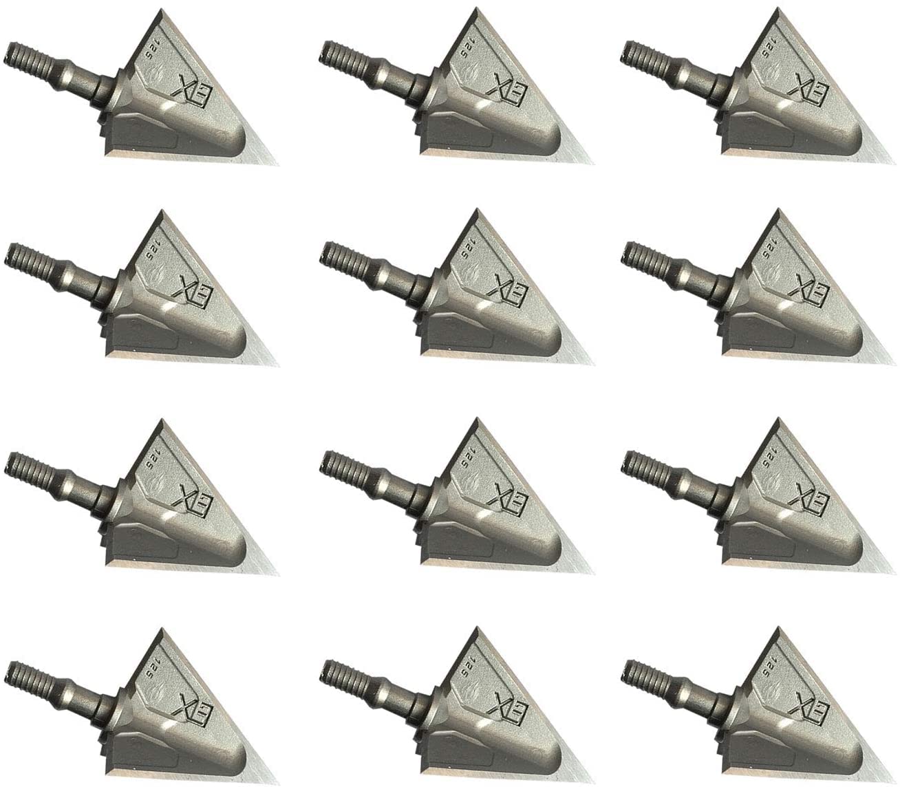 JIANZD 3 Fixed Blade Broadheads, 100/125 Grain Stainless 6/12 Pack for Crossbow Compound