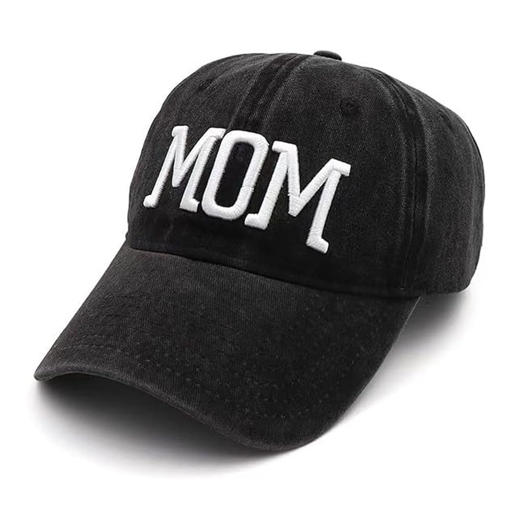 Tefelory Mom and Dad Hats New Parents Gifts for Couples Fathers Day Mothers Day Adjustable Embroidered Baseball Cap(Khaki Dad,White Mom)