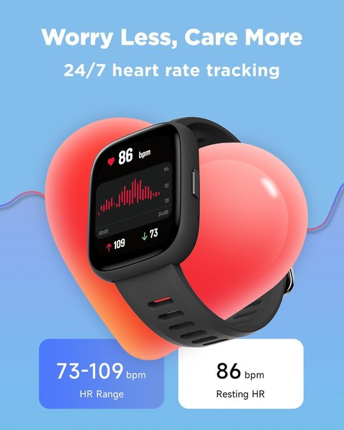 BIGGERFIVE Smart Watch for Kids - 1.8" Fitness Tracker with Heart Rate Monitor & IP68 Waterproof | Fun Games for Ages 5-16