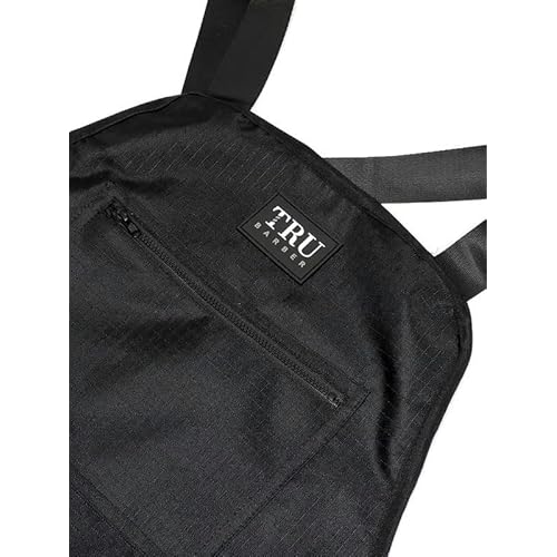 TRU BARBER Professional Apron, Barber Apron, Hair Stylist Apron, Tools Apron, Women/Men (Black)