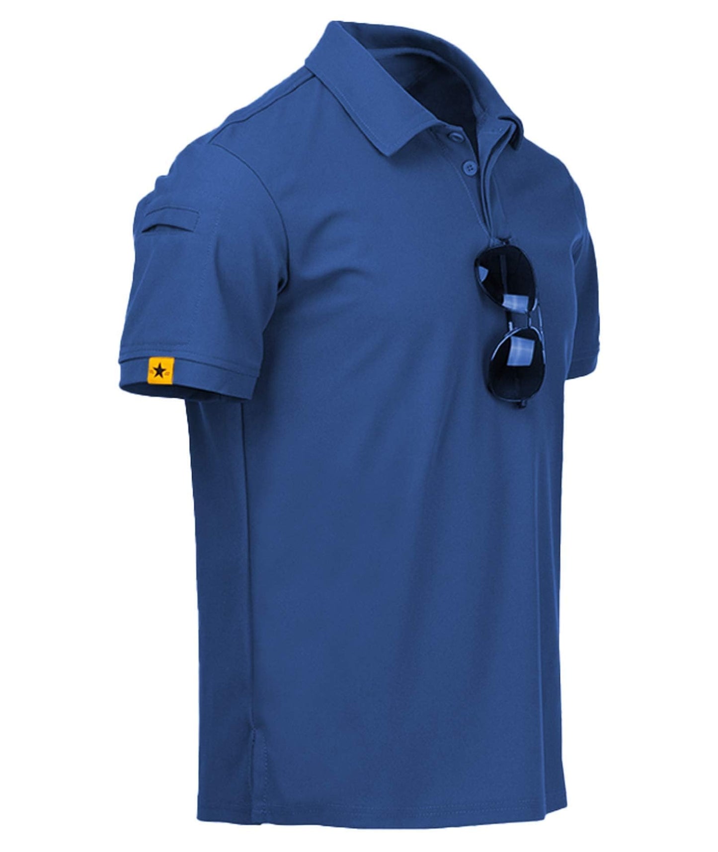ZITY Mens Polo Shirt Short Sleeve Sports Tactical T-Shirt Athletic Golf Polos Daily Casual Stylish Collared Shirts for Men Blue XX-Large