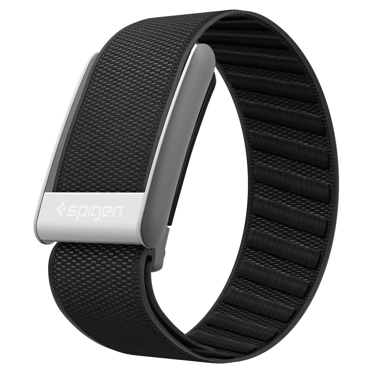 Spigen for WHOOP Band, WBF3 Compatible with WHOOP 5.0 Strap Breathable Nylon Replacement Wristband with Secure Fit for Fitness & Training - Black