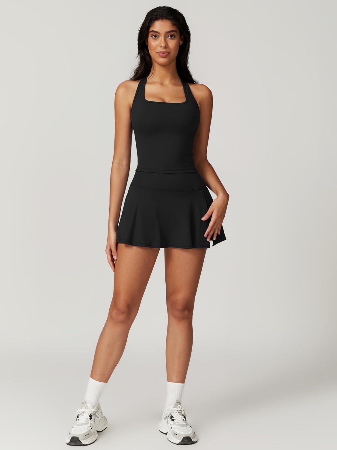 ABOCIW Tennis Dresses for Women - Stylish Side Slit Mini Skirt & Racerback Crop Top Set | Perfect for Golf & Workouts