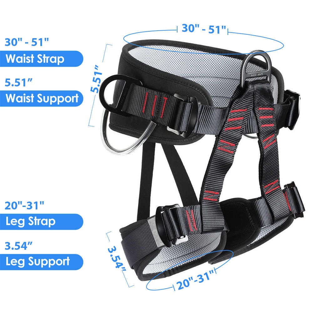 HandAcc Climbing belts, Thicken Professional Safety Belt for Caving Rock Climbing Fire Rescuing Rappelling Tree and Outdoor Adventure Activities