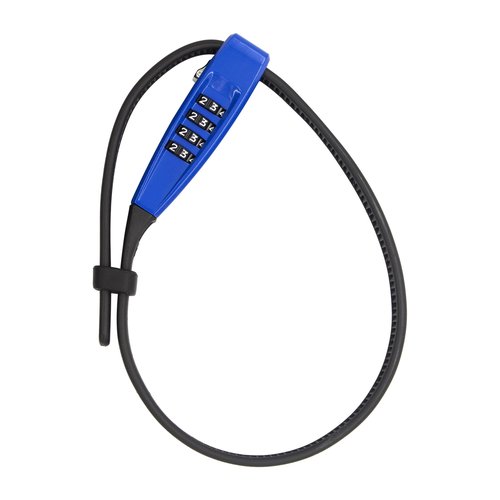 YOBBOM 4-Digit Combination Zip Tie Lock -Stainless Steel Cable Bike Lock with resettable Combination secures Helmets, skis, Strollers, Luggage, Kitchen cabinets, French Doors and More (Blue)