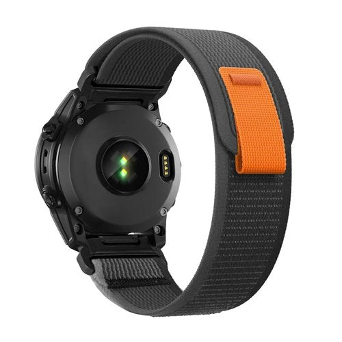 OUTVI Trail Loop Nylon Band compatible with garmin fenix 5x 6x 7x 3 hr 26mm quick fit bands Epix Pro Gen 2 51mm Enduro 2 D2 Delta PX BRAVO Charlie Rugged Braided Elastic Weave Strap men women GRAY