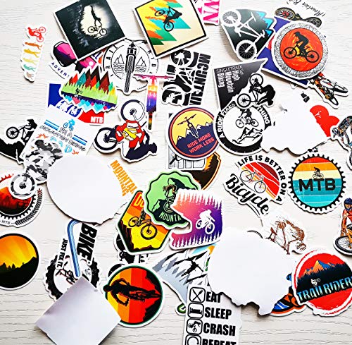 50Pcs Funny Bicycle Stickers - Waterproof MTB Decals - Sun