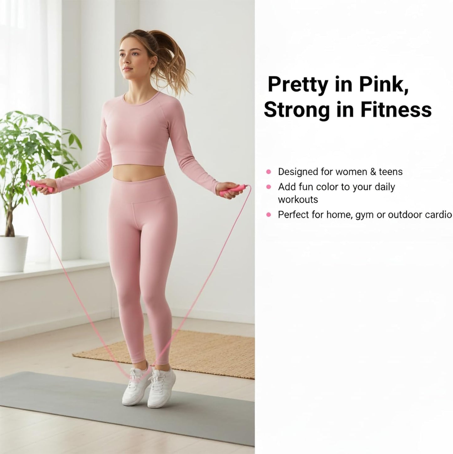 XYLsports Jump Rope - Adjustable PVC Fitness Rope with Tangle-Free Design & Foam Handles for Cardio Workouts