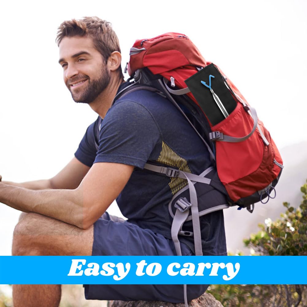 Kazheon Disc Golf Retriever Pole 16ft with Durable Stainless Steel Frame Hooks & Carry Bag, Extendable Golf Accessories Grabber to Retrieve Discs in Water, Trees, Bushes(Color:As Shown)