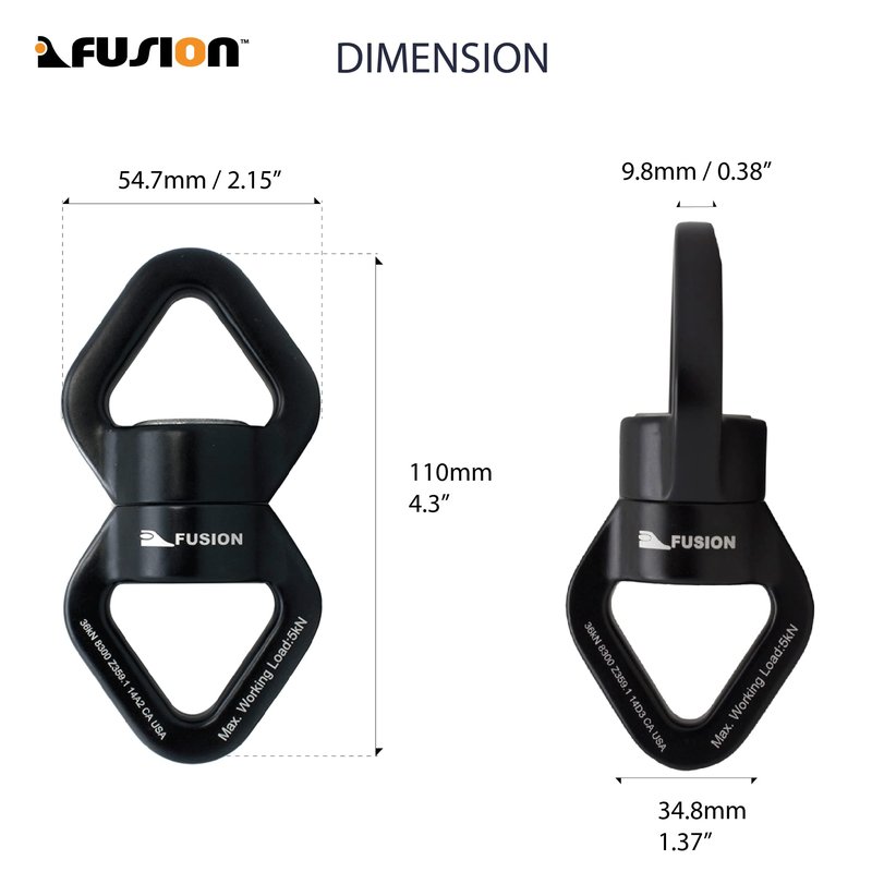Swing Swivel, 36 KN Rotational Device Hanging Accessory for Web Tree Swing, Therapy Swing, Aerial Dance,Aerial Yoga, Swing Spinner Hanger, Rock Climbing, Hanging Hammocks