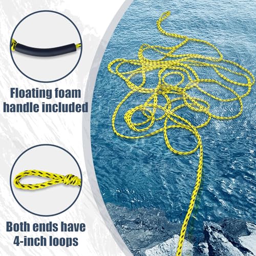 60ft Boat Tow Rope for 1-3 Riders - Floating Towable Tube Rope