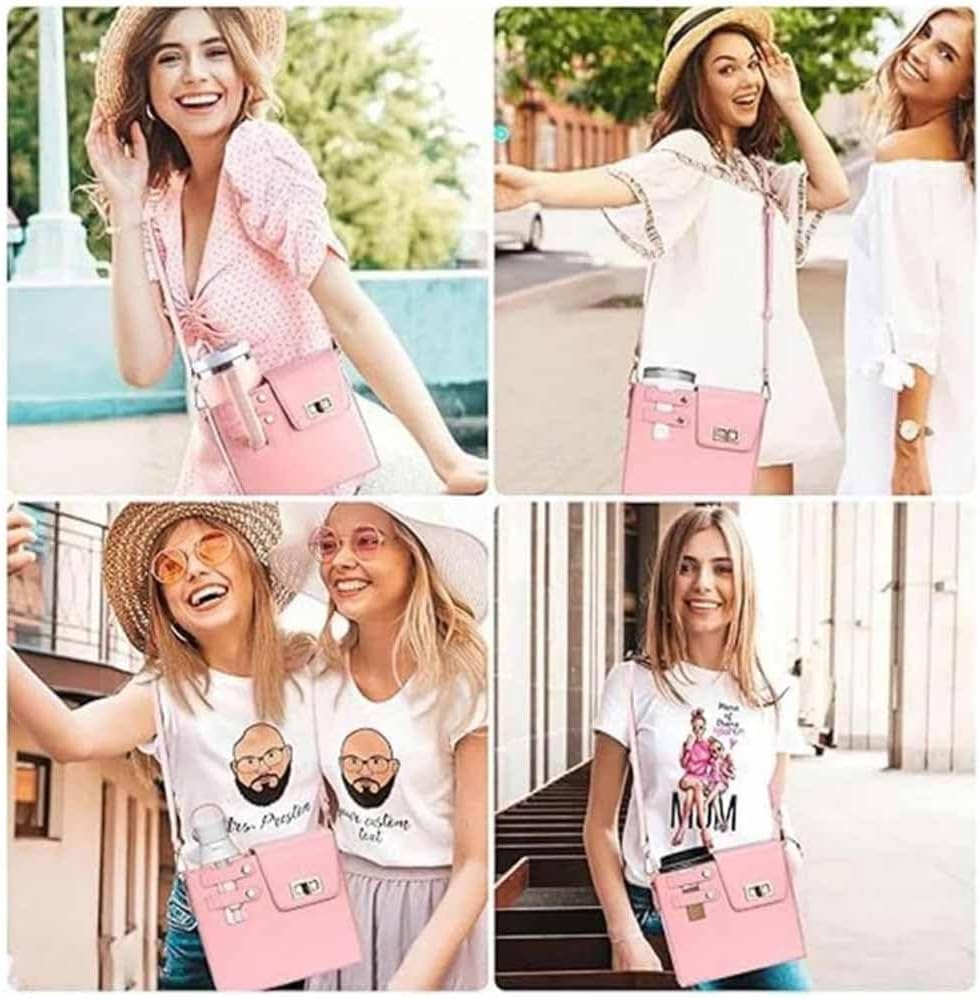 2026 New Stanley Purse Cup Holder Bag Crossbody Water Cup Storage Bag Portable Cups Purses Stanley Cup Purse Holder 40 Oz Perfect Valentine‘s Day Gift Gift (Black)