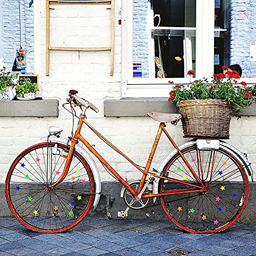 36-Piece Star Bike Spoke Beads - Colorful Plastic Bicycle Wheel Decorations