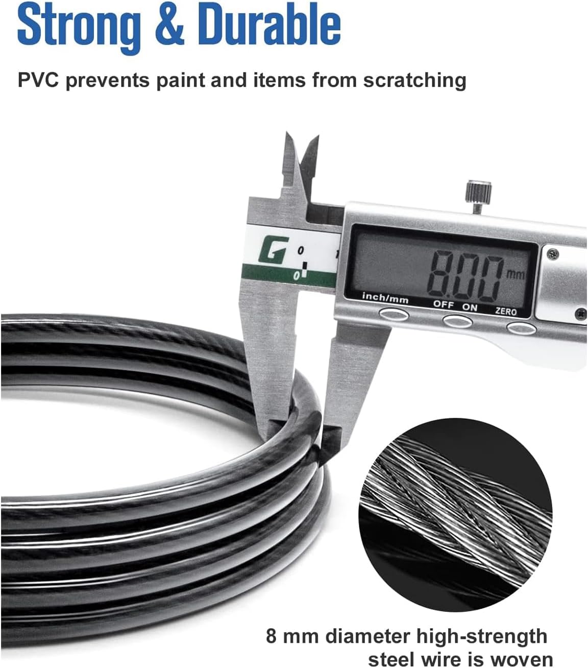 NDakte Bike Lock - Extra Long Straight Cable Lock (6FT to 27FT) with Resettable Combination for Kayaks & Scooters
