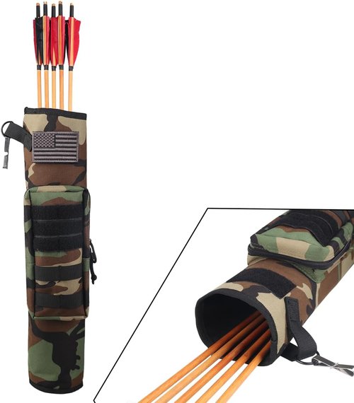 KRATARC Archery Back Arrow Quiver - Lightweight & Foldable Design for Target Shooting & Hunting