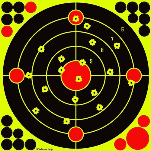 Aimso Aces Silhouette Splatter Targets - Bright Fluorescent Yellow, Highly Visible for BB Guns & Airguns | 12x12 Inch