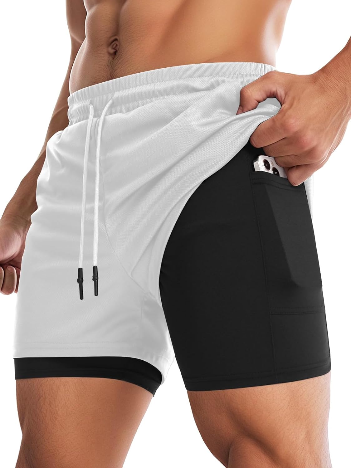Aolesy Men's Gym Shorts - Lightweight 5”/7” Running Shorts with Liner & 5 Pockets for Athletes