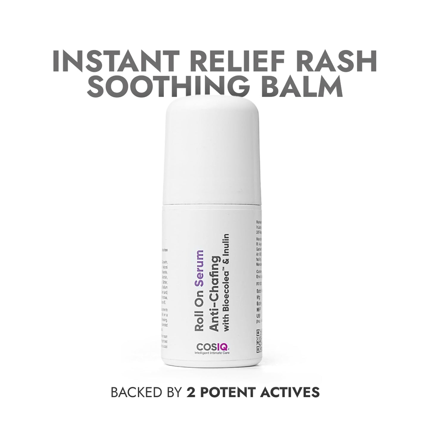 Cos-IQ Anti Chafing Roll-On Serum | For Men & Women | With Bioecolea & Inulin| Prevents Arm, Chest, Butt, Thigh, & Ball Chafing | Reduces Inner Thigh Rashes & Irritation | 40ml
