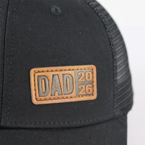 Gifts for New Dad, Leather Dad est 2026 Hat, Adjustable Cotton World's Best Papa Baseball Cap, Birthday Father’s Day from Daughter Son Black
