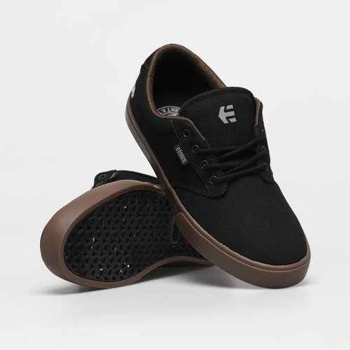 Etnies Jameson 2 Eco Sustainable Skate Style, Reinforced Cupsole, Cushioned Feel, Everyday Sneakers, Vegan - Black/Charcoal/Gum - 9.5