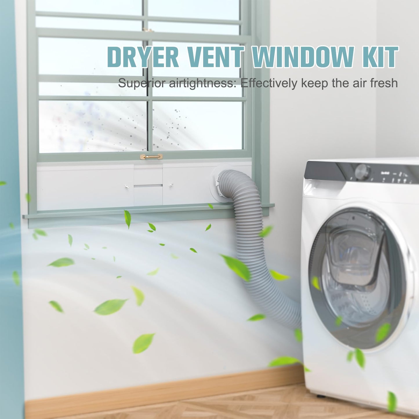 HOXHA Window Duct Kit Dryer Window Vent Kit for 4” Ducting Dryer Vent Hose, Sliding Window Vent Kit Fit with Dryer, Inline Duct Fans, Grow Tents