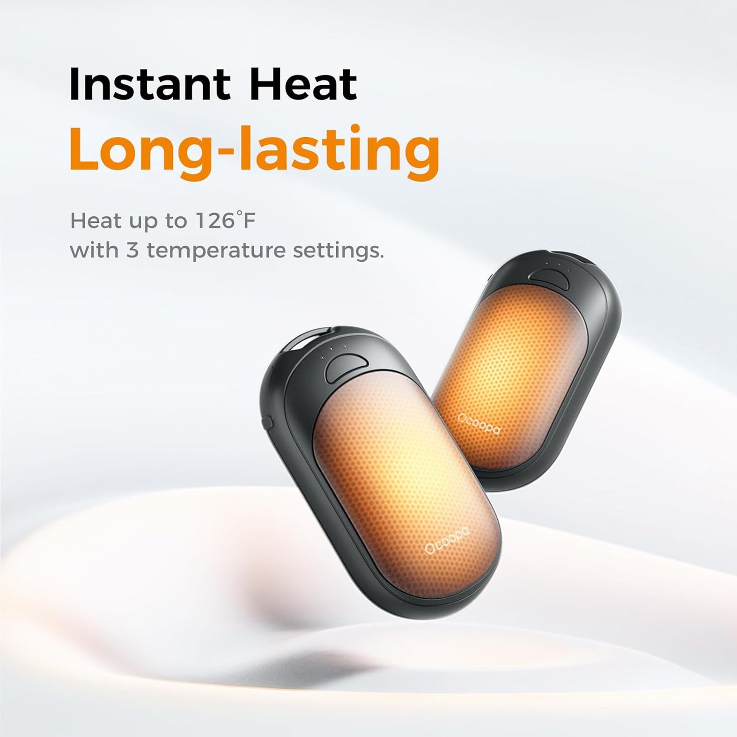 OCOOPA Rechargeable Magnetic Hand Warmers - Pocket-Sized, 3 Heat Settings, Lasts Up to 8 Hours | Perfect for Outdoors, Gifts for All