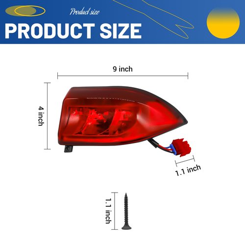 DRIVE UP Golf Cart LED Tail Lights for Club Car Precedent 2004-Up and Tempo 2018-Up Models Replacements, 12V with 3 Pin Wires Rear Light Kit Driver and Passenger Side