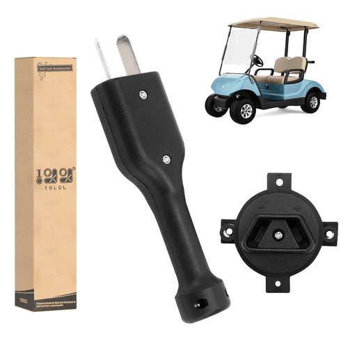 10L0L Golf Cart 2 Prong Crow Foot Charger Handle Plug & E-Way Plug Receptacle, Fits for Yamaha Electric Cart 36V Charger