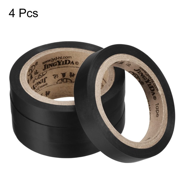 PATIKIL 26Ft Grip Finishing Tape, 4 Pack PVC Racquet Finishing Tapes Racket Accessories Sticky Seal for Tennis Badminton, Black