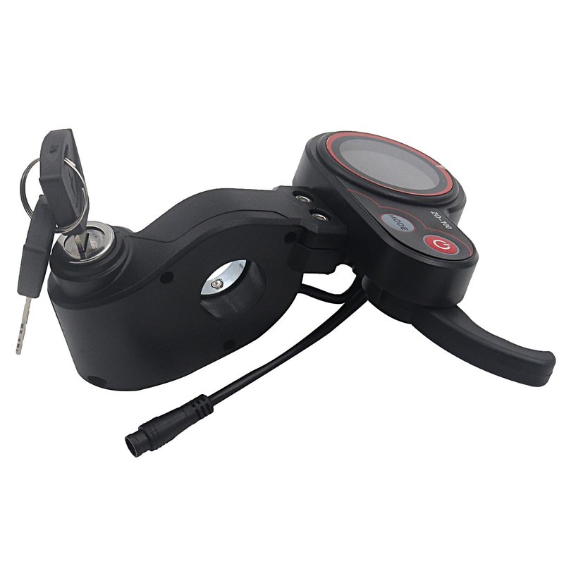 ZQ-100 LCD Display Throttle Meter 6PIN Switch with Electric Door Lock Key for Electric Scooter Dashboard Accessories Black