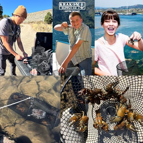 2 Pack Heavy Duty Crawfish Trap - Torpedo Steel Mesh Bait Trap with Clip