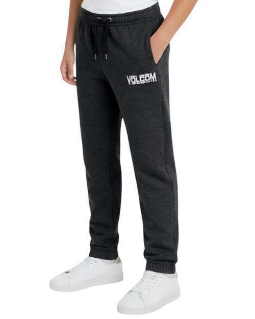 Volcom Boys Fleece Sweatpants - Ligthweight Athletic Boys Pants Relaxed Fit Youth Joggers with Pockets and Drawstring, Size 10-12, Charcoal Heather