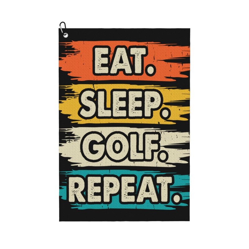 FATTTYCY Black and White American Flag Golf Towel for Golf Bags with Clip