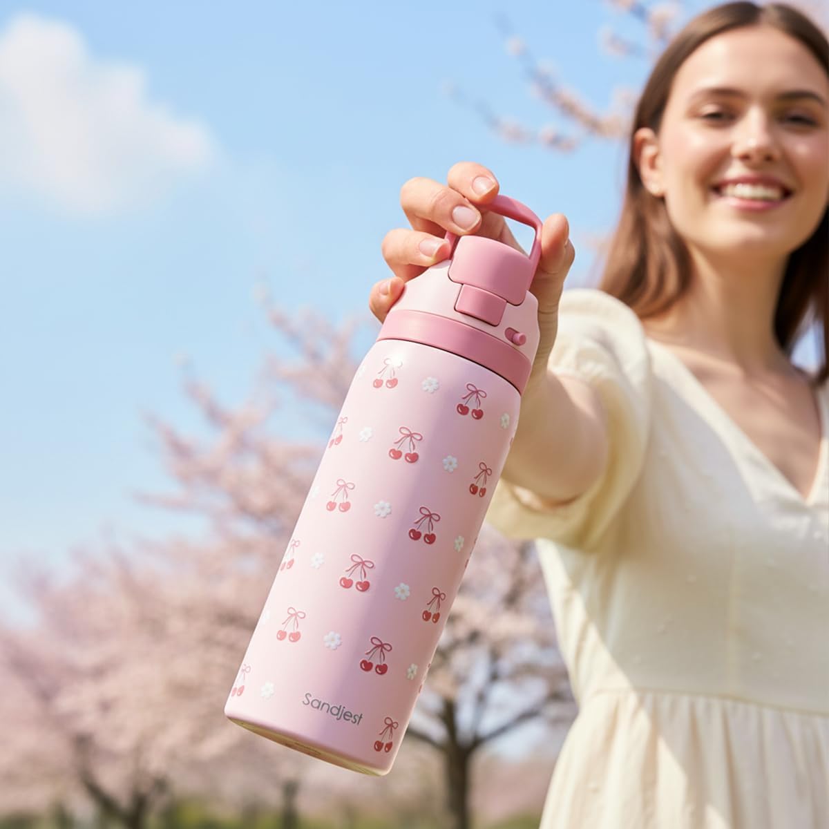 Skiennix Insulated Stainless Steel Water Bottle - 32oz with Straw for Sports & Travel | Perfect Gift for Women & Teens