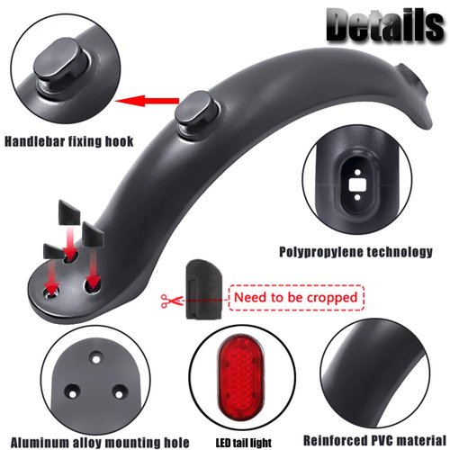 Kucehiup Rear Scooter Fender Bracket Scooter Mudguard Replacement Accessory Compatible for Xi-ao-m-i M-365/Pro 1S