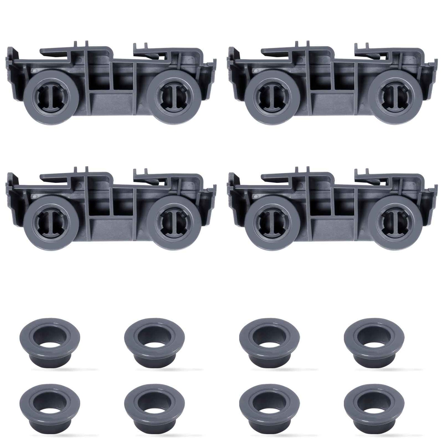 4 Pack WD28X27241 Dishwasher Rack Carrier and Roller Kit,Replacement Fit for G.E,Hot-point,Hai-er Dishwasher Lower Rack Wheels Assembly, Fit with Both Left and Right Side,Replace WD12X10447 WD12X10446
