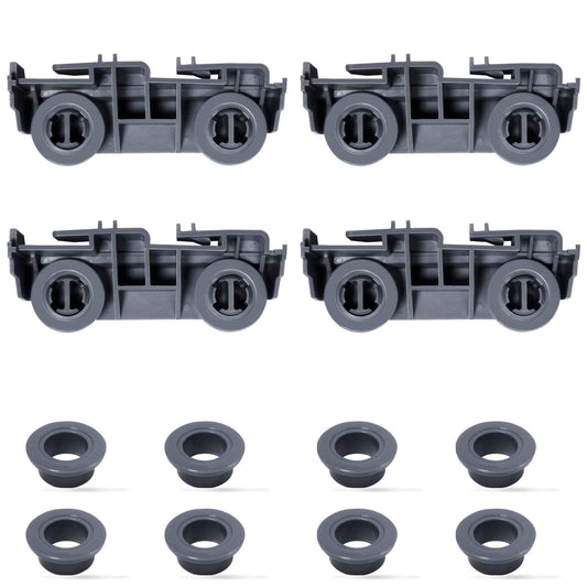 4 Pack WD28X27241 Dishwasher Rack Carrier and Roller Kit,Replacement Fit for G.E,Hot-point,Hai-er Dishwasher Lower Rack Wheels Assembly, Fit with Both Left and Right Side,Replace WD12X10447 WD12X10446