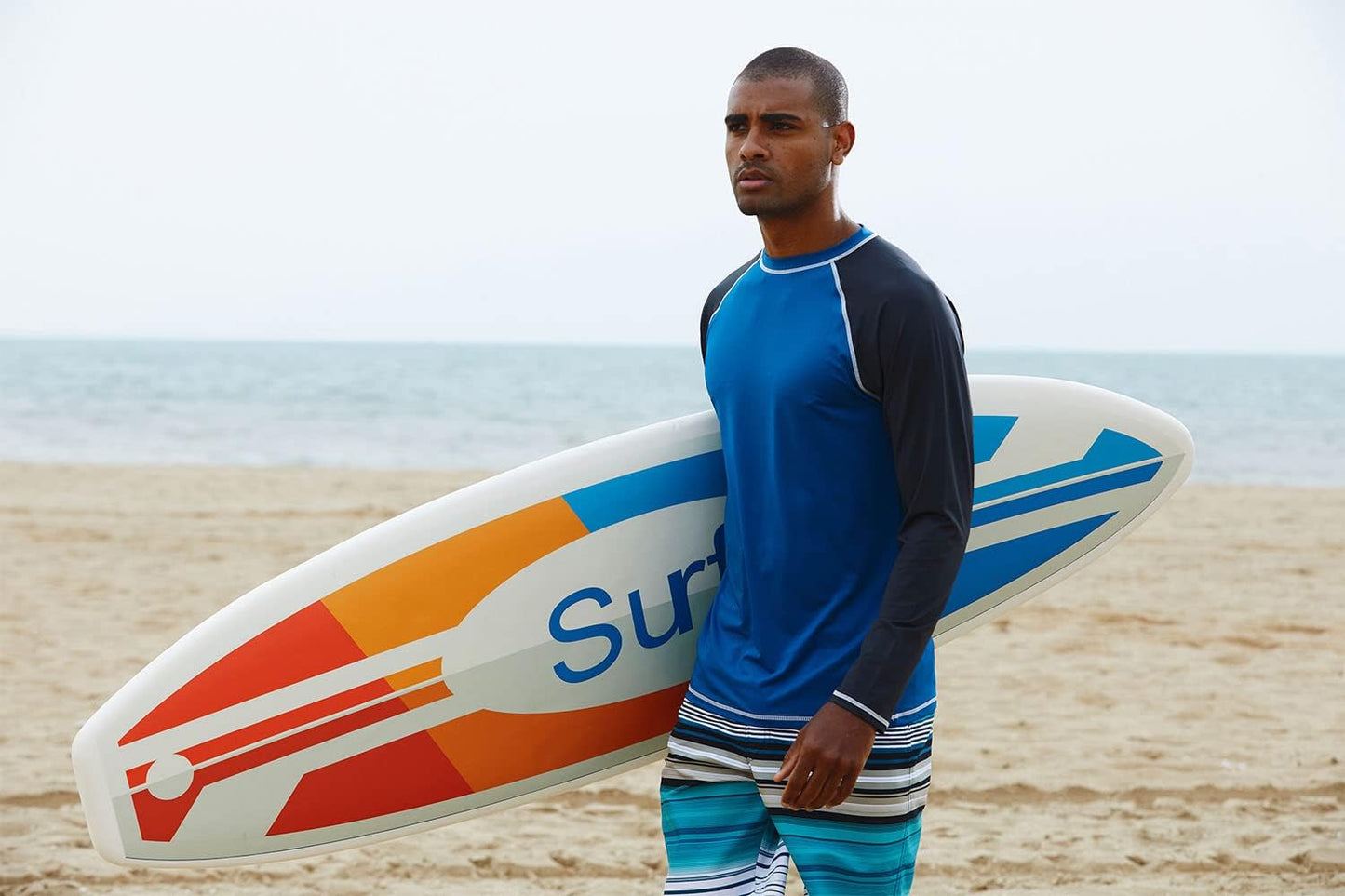 Men's Long Sleeve Swim Shirts Rashguard UPF 50+ UV Sun Protection Shirt Athletic Workout Running Hiking T-Shirt Swimwear