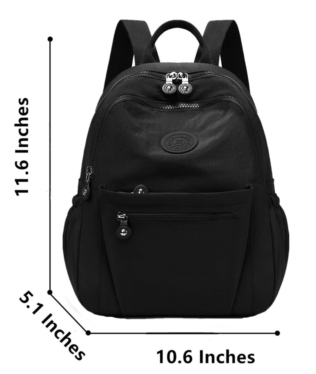Yvechus Mini Backpack Purse for Women Lightweight Nylon Casual Bag Small Daypacks for Work Travel (A Black)