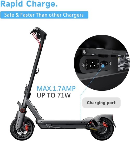 Xeriyvo 42V 1.7A AC Adapter Compatible with Segway Ninebot ES1 ES2 ES3 ES4 MAX ES4 Plus M365 G30LP E22 E25 T15 F20 F20 F20A F20D F25 F25E F30 F30D F30E F30S F40 F40D F40E D18 D28 D38 71W Charger