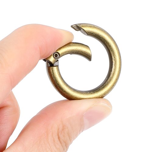 50 Pcs Spring O Rings Round Carabiner Snap Clip, 27MM Zinc Alloy Spring Round Keychain Key Ring Clips, Metal O Ring for Key Chains, Bag, Purse, Handbag and Craft DIY Accessories