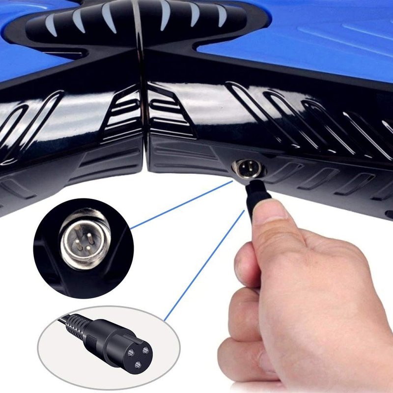 GLDYTIMES Hoverboard Charging Port Replacement for Hover-1 swagtron TOMOLOO Segway Smart Self-Balancing Electric Scooter etc. (2 Prong 3 Pin)