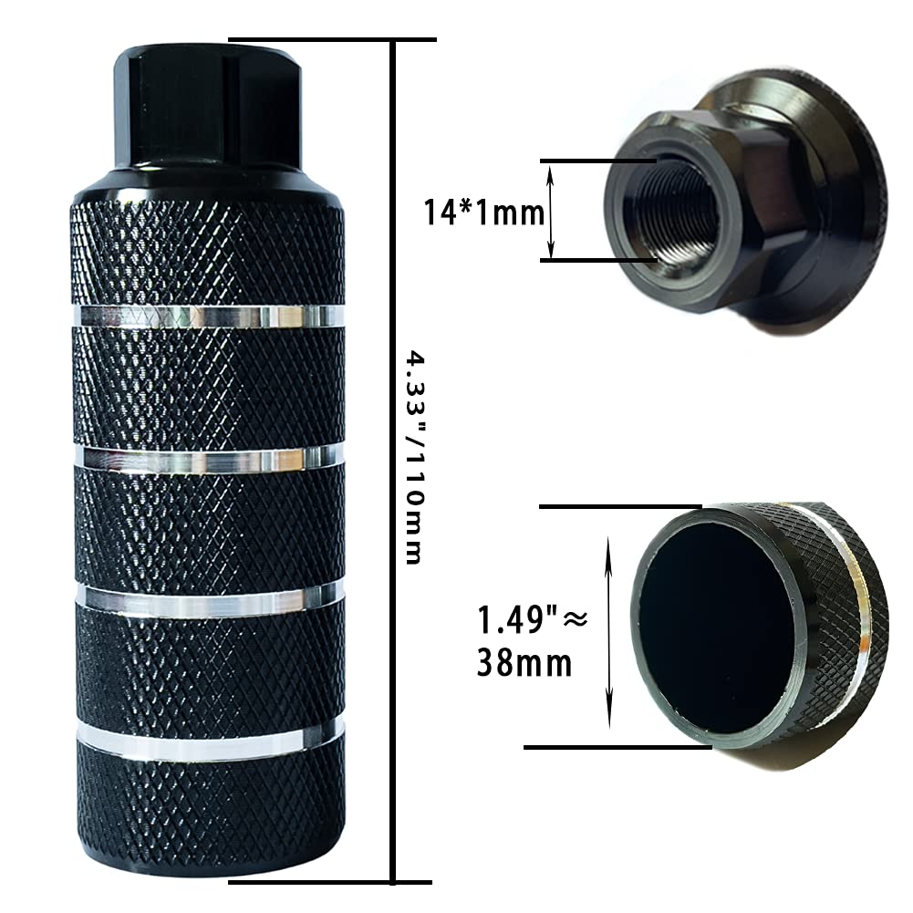 WADEKING WHW Bike Pegs,Suitable for 14mm Axles, Freestyle BMX Bicycles,Durable and Stylish Non-Slip (Black 2 Pieces)