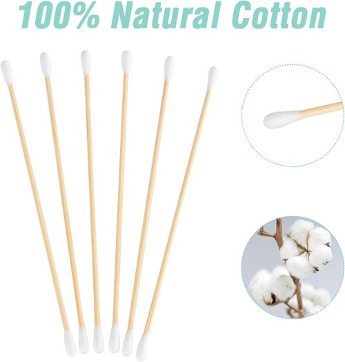 BOOSTEADY Gun Cleaning Swabs - 6 Inch Cotton Tips with Durable Bamboo Handle | Choose Your Tip