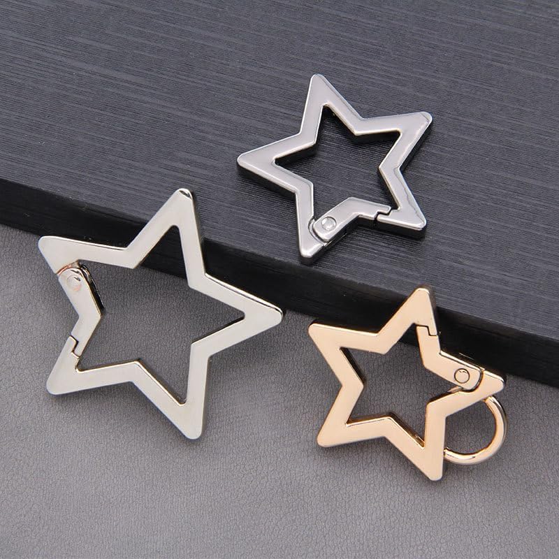 Star Shaped Stainless Steel Carabiner Clip - Gun Color