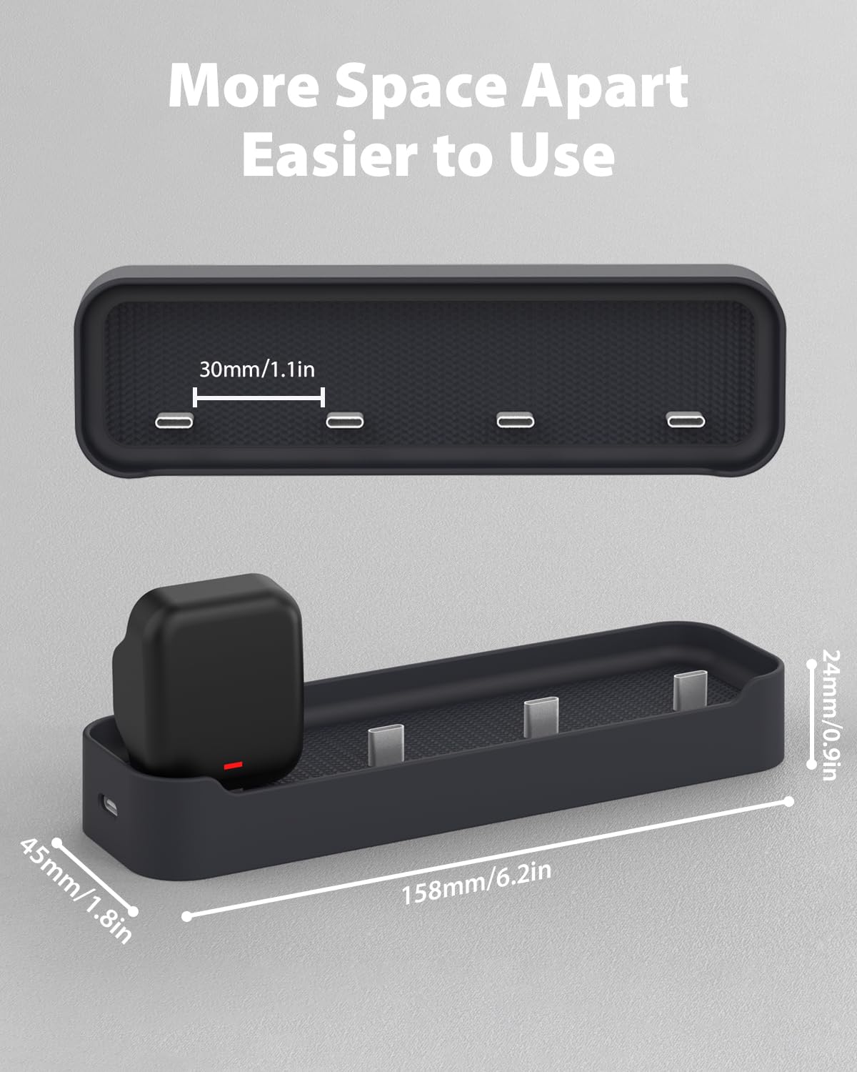 Doohoeek Battery Charging Station Compatible with Whoop 5.0 PowerPack 2025 & Battery Pack 4.0, 4-Port USB-C Family Charger Dock Charging Hub Compatible with Whoop 5.0 & 4.0 Charger (Station Only)