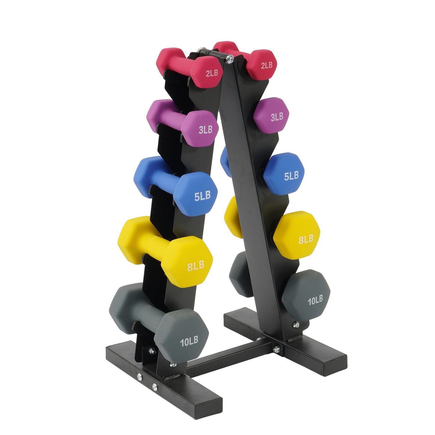 Fitvids 20LBS Neoprene Coated Dumbbell Set with Rack, Free Hand Weight Set for Home Gym Workout, Anti-Slip, Anti-roll