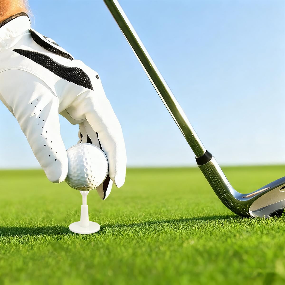 Scott Edward Adjustable Golf Practice Tees Durable Rubber Tee Indoor and Outdoor for Driving Range and Practice Mat for Men and Women Golfer(3pcs Packed)